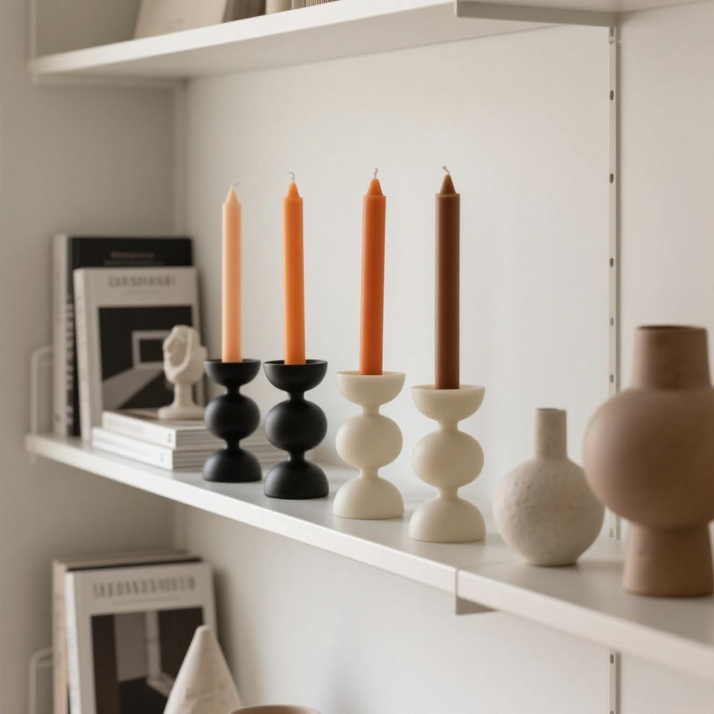 10 Inch Earth Tone Unscented Taper Candles for Fall Harvest