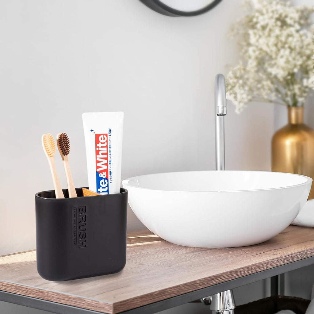Toothbrush Holders for Bathrooms, Electric Toothbrush Holder 2 Slots, Black
