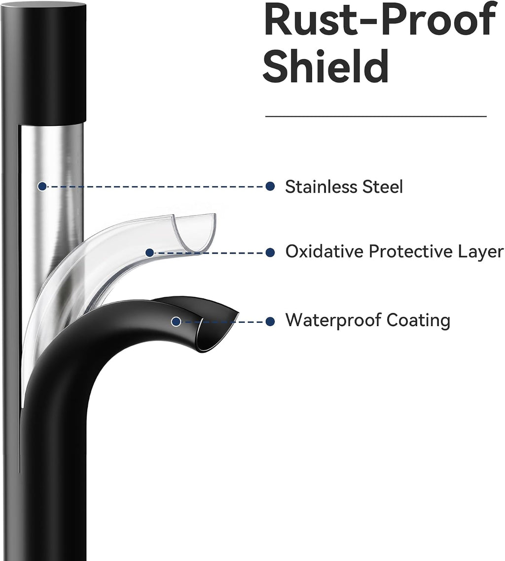 Toilet Paper Holder Stand, Free Standing Storage, Stainless Steel, Black