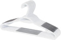 Neatfreak Slim Non Slip Hangers - Space Saving Set of 10 With Lingerie Hooks and Pants/Accessories Bar - Patented W Frame White Plastic Hangers