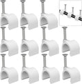 Cable Clips 10mm Nail in Cable Holder Clips 200 Pcs Wire Clips Coax Tacks Clips Speaker Wire Clips Cable Nails for Cords Cable Clamps Ethernet Cord Tacks RG6 RG59 CAT6 RJ45 Wall Wire Organizer