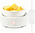 Wax Melt Burner Warmer with Timer Ceramic 4-in-1 Electric Candle Warmer Auto Shut-Off for Scented Wax Melts, Candle Jars, Essential Oil, Coffee Cup Warmer Home Decor Fragrance Gifts for Women - White