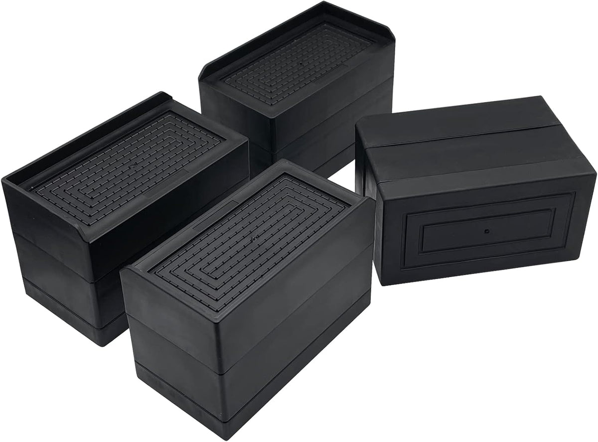 Bed Risers, Furniture Risers 3 inch, Heavy Duty Raise Blocks for Bed Couch Desk Sofa Table, Adjustable Lifters Support up to 1300 Lbs (Black, 4 Pack Set)
