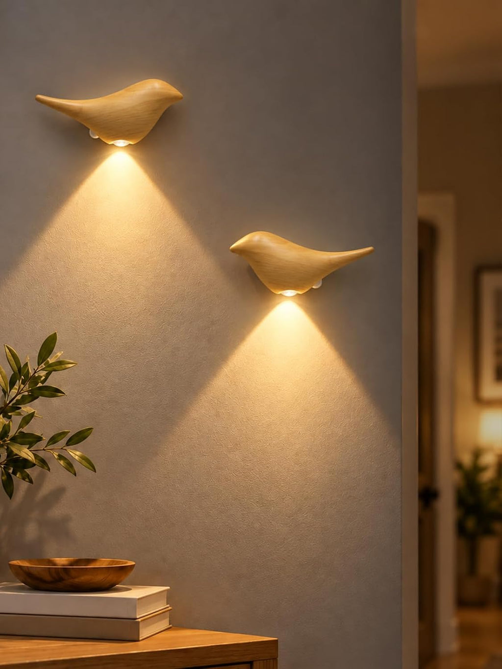 Cordless Small Wall Scones for Hallway: Magnetic Motion Sensor Bird Light
