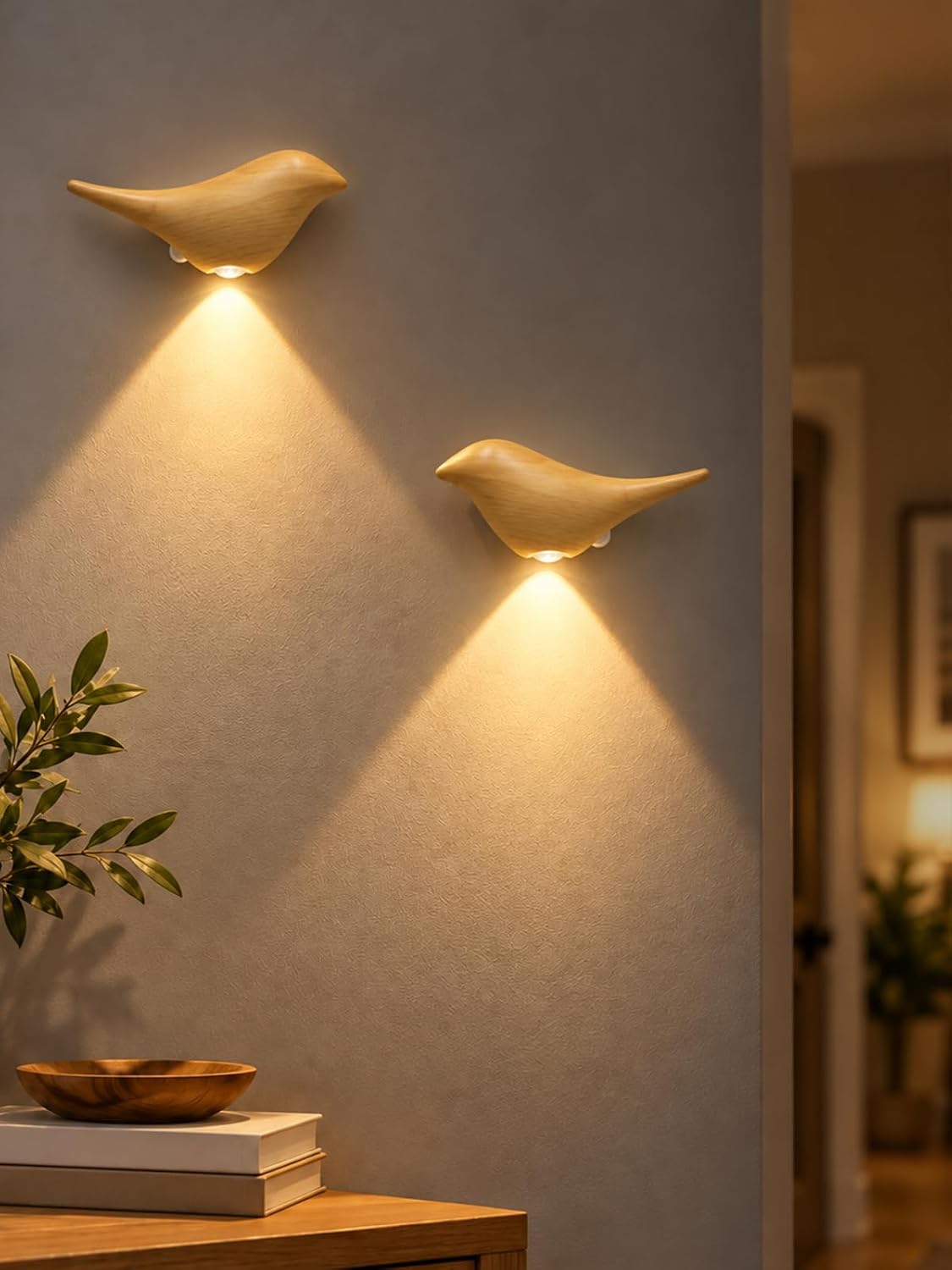 Cordless Small Wall Scones for Hallway: Magnetic Motion Sensor Bird Light