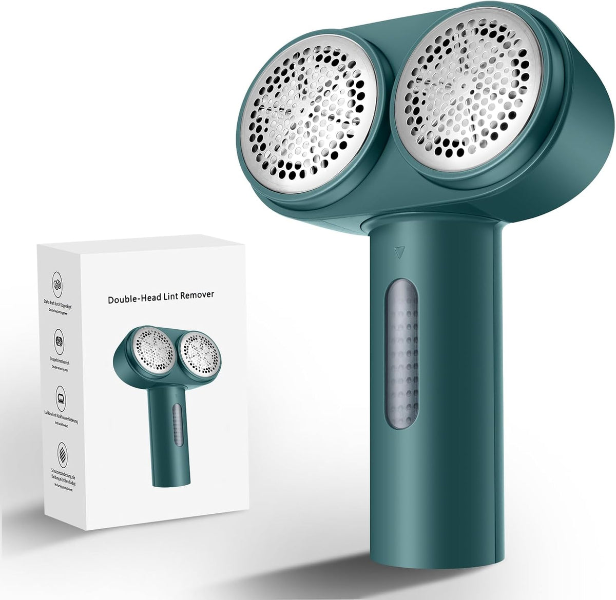 Fabric Shaver, Dual Motor Electric Lint Shaver for Clothes, 6 Blades, Green