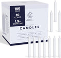 Candle Charisma 100 White Spell Candles - 4" Unscented Paraffin Chime Candles, Smokeless & Dripless, Colored Candles, 1.5 Hours Burn Time 0.4" Thick Taper Candles for Rituals,Birthdays and Parties