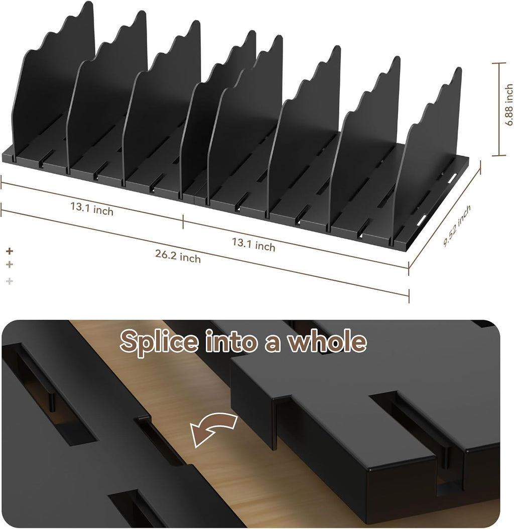 SOYO Adjustable Shelf Dividers for Closet, Purse Organizers for Bag, Black