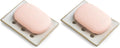 Soap Dish with Self Drain, Bar Soap Holder for Bathroom and Kitchen Sink, Rectangular Soap Dishes for Shower Ceramic Soap Saver, Japanese Soap Tray, White (Pack of 2)