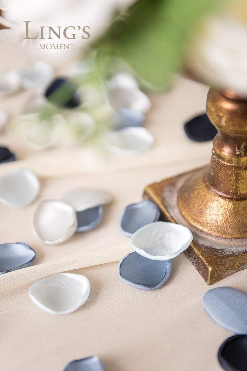 Ling's moment Silk Rose Petals, Dusty Blue Navy, 200pcs