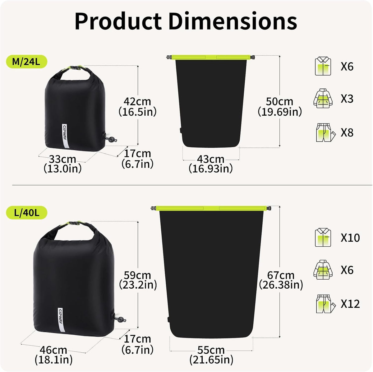 Travel Compression Laundry Bag for Dirty Clothes, 40L 1Pack