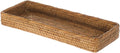 KOUBOO Rattan Vanity Tray Perfume Makeup Bathroom Organizer Honey Brown