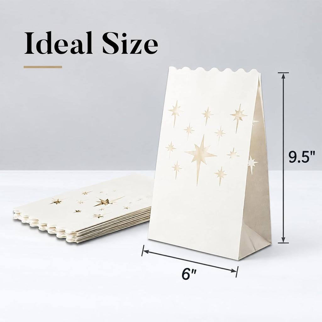 Homemory Christmas 24 Pack Luminary Bags with Flameless LED Tealights