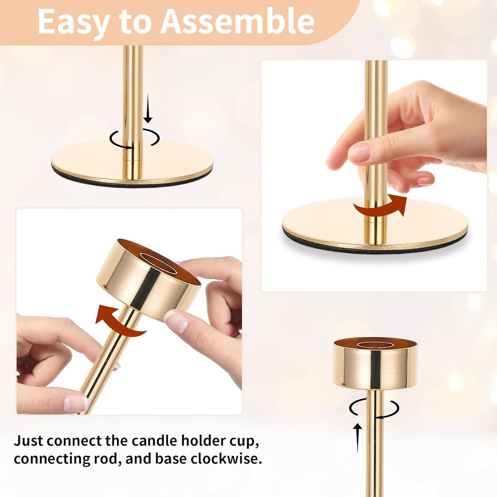 NUPTIO Hurricane Candlestick Holders for Centerpiece, Taper Candle Holders