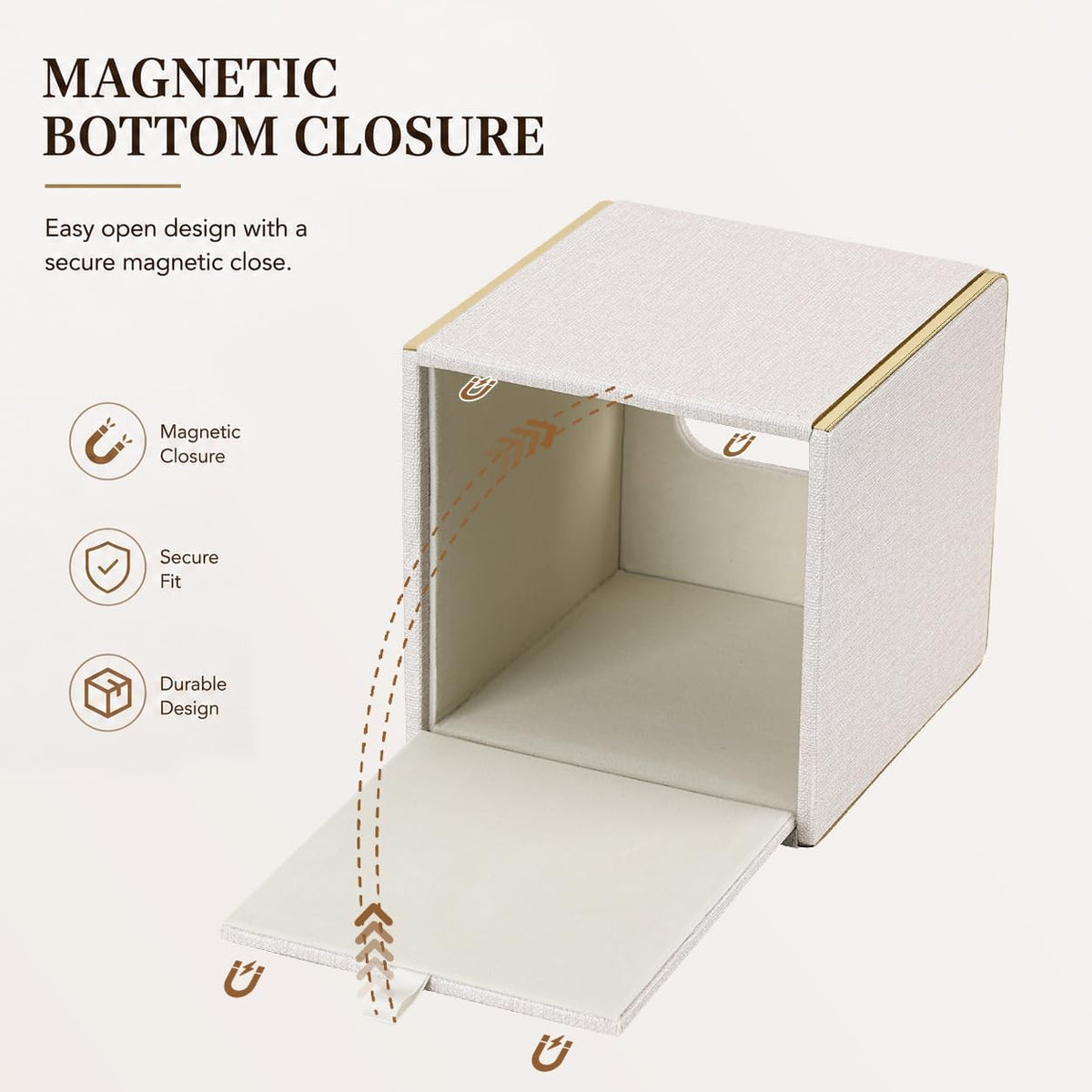 GORESE Linen Look Tissue Box Cover Square, PU Leather Tissue Box Holder