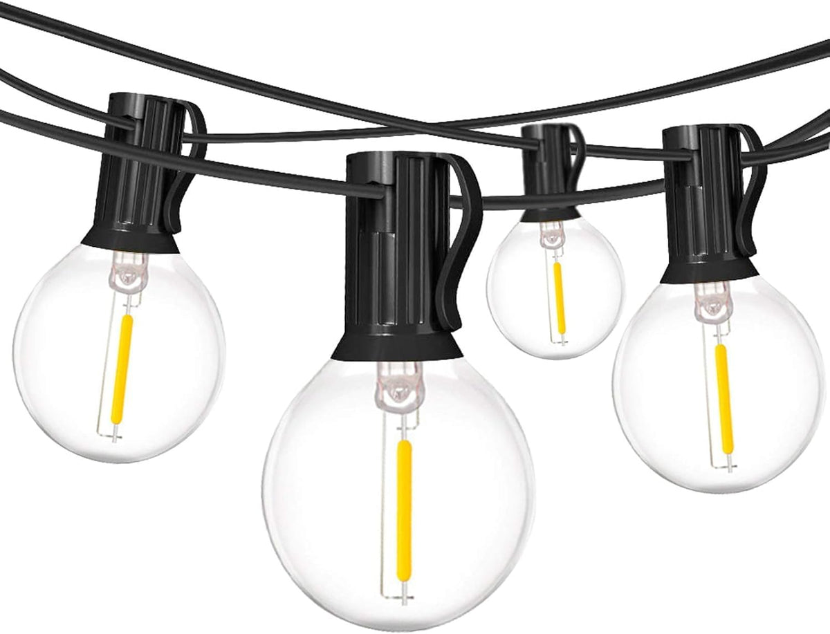 2-Pack 18Ft Outdoor Patio String Lights, Commercial Light String