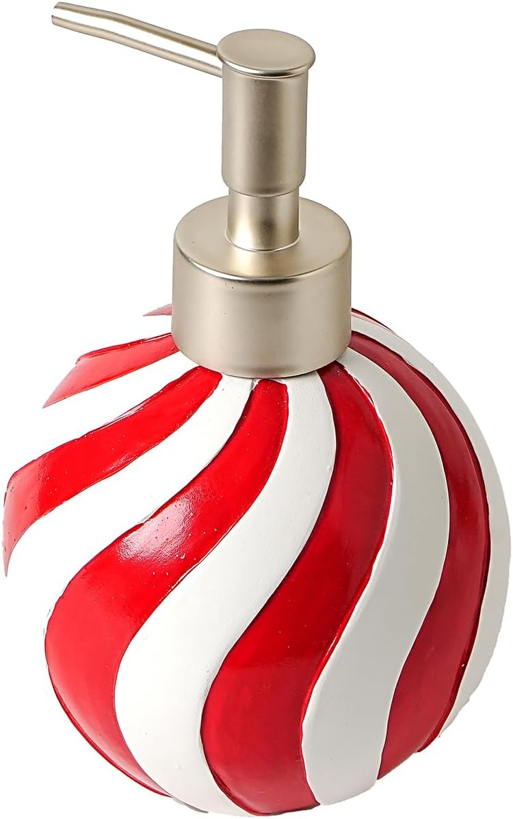 Christmas Soap Dispenser, Red Winter Hand Liquid Dispenser Bathroom