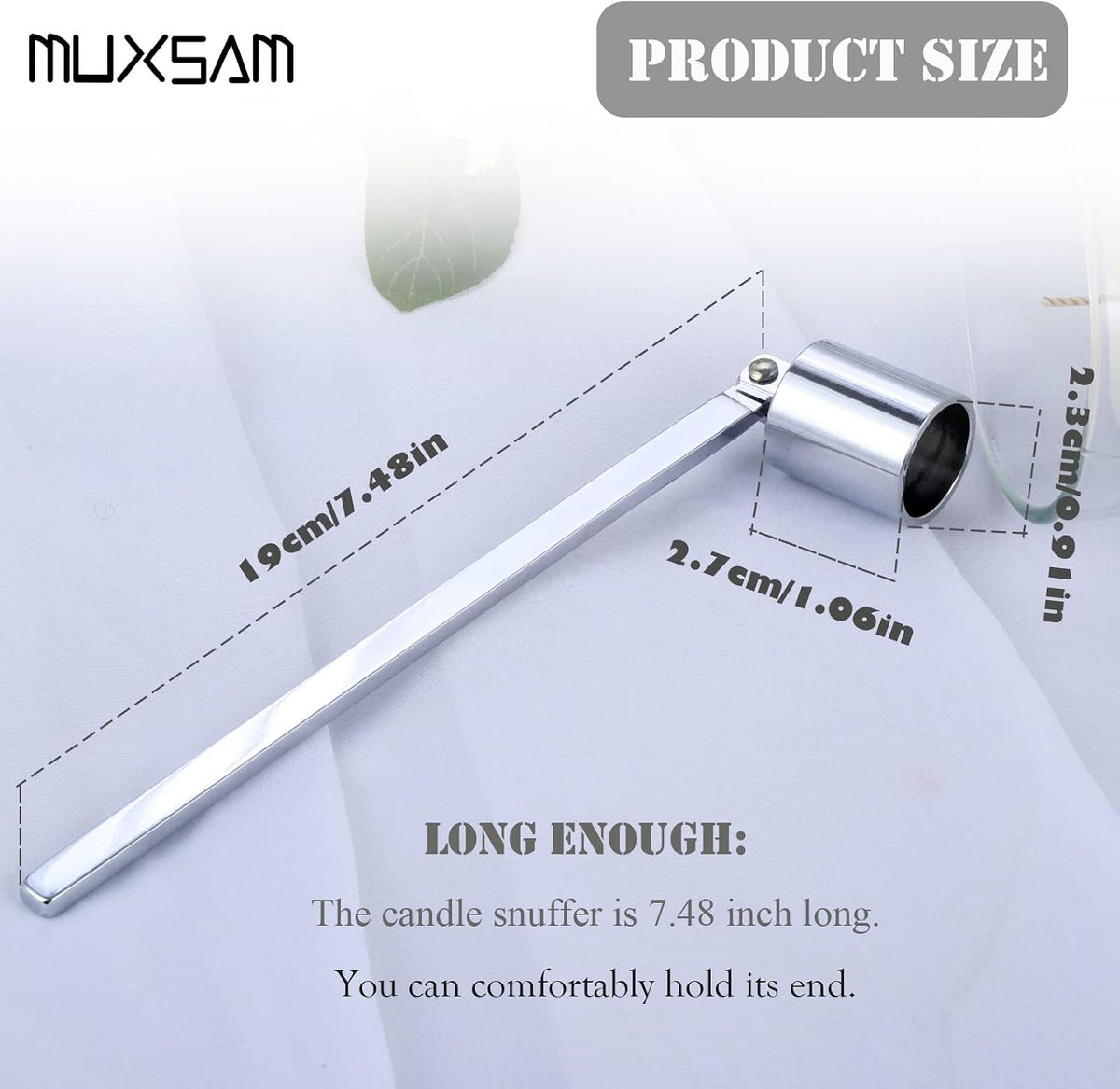1Pc Candle Snuffer Candlesnuffers Extinguisher with Long Handle Silver