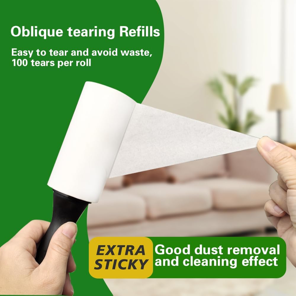 Lint Rollers for Pet Hair Extra Sticky, Lint Remover for Clothes, Clean The Hair on Sheeets Couch Furniture and Carpet,Dog lint Roller, 600 Sheets 2 Handles with 6 Rollers