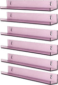 Sooyee 15 Inch Wall Shelves - Floating Shelf, Small Bookshelf for Kids Room, Hanging Shelves for Wall Storage, Toy Picture Ledge Display Shelf, 6 Pack, Violet
