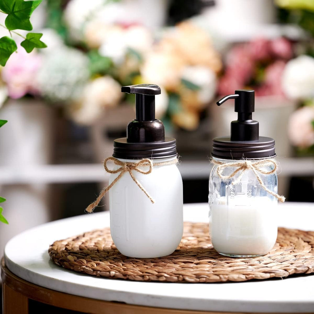 Amolliar Mason Jar Liquid Soap Dispenser, Lotion Dispenser(Bronze 4 Pack)