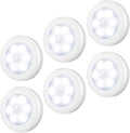 AMIR Upgraded 3.15” Motion Sensor Light Indoor, Cordless Battery Powered Stick on LED Night Lights for Closet, Stair, Under Cabinet, Hallway, Kitchen (White - Pack of 6)