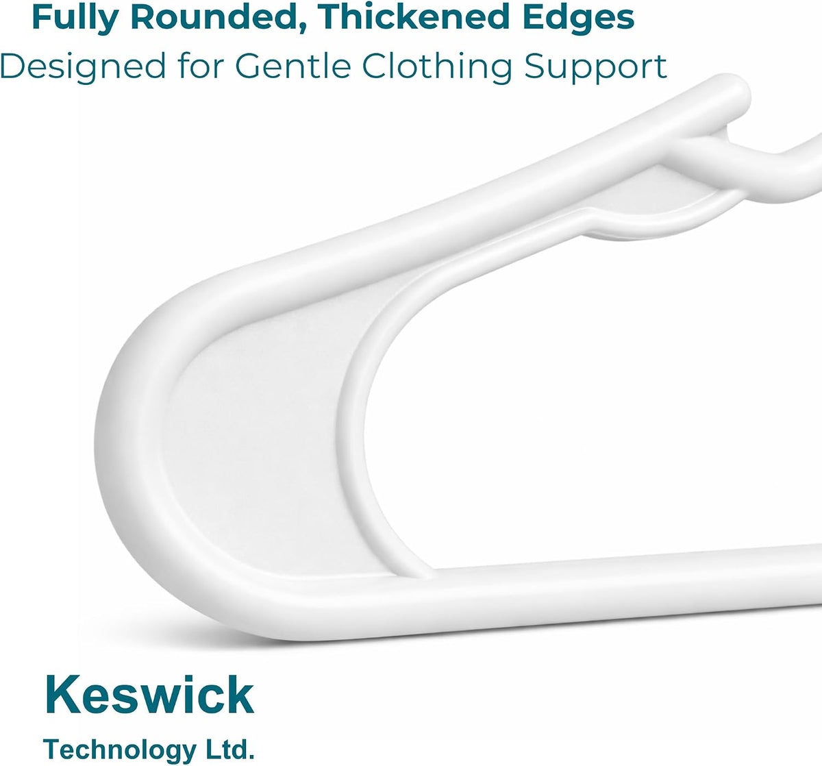 50 Pack White Plastic Hangers, Space Saving Closet Hangers with Non-Slip Notches, Durable Slim Hangers for Shirts, Dresses, Jackets, Pants