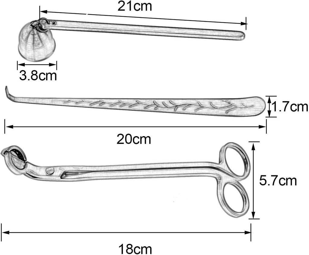 3 in 1 Candle Wick Trimmer Set Snuffer Dipper Cutter Rose Gold