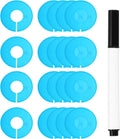 uxcell Clothes Dividers,20 Pack Round Closet Rack Dividers Clothing Rack Size Dividers Blank Labels with Marker Pen Writable & Reusable for Hanging Clothes Sorting Size, Light Blue