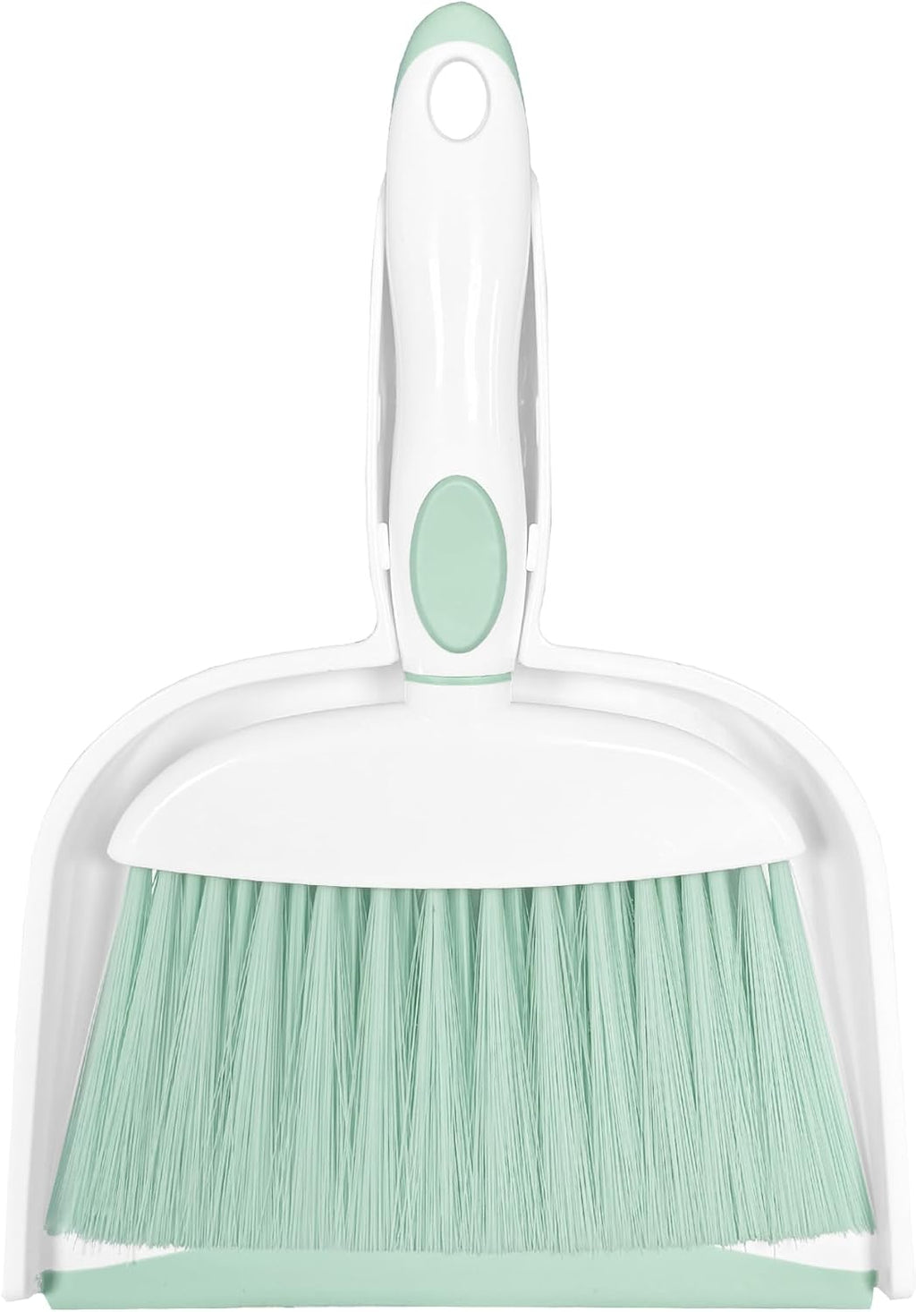 Mini Broom and Dustpan Set Small Broom with Dustpan Combo Set Portable Cleaning Tools for Home Office RV Learning Camping (White+Green)
