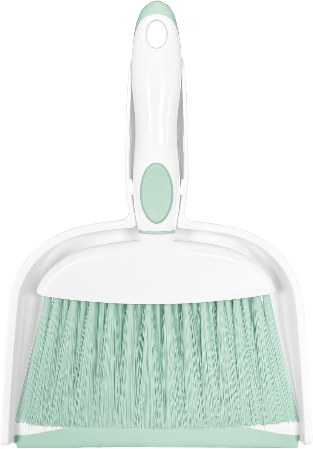 Mini Broom and Dustpan Set Small Broom with Dustpan Combo Set Portable Cleaning Tools for Home Office RV Learning Camping (White+Green)