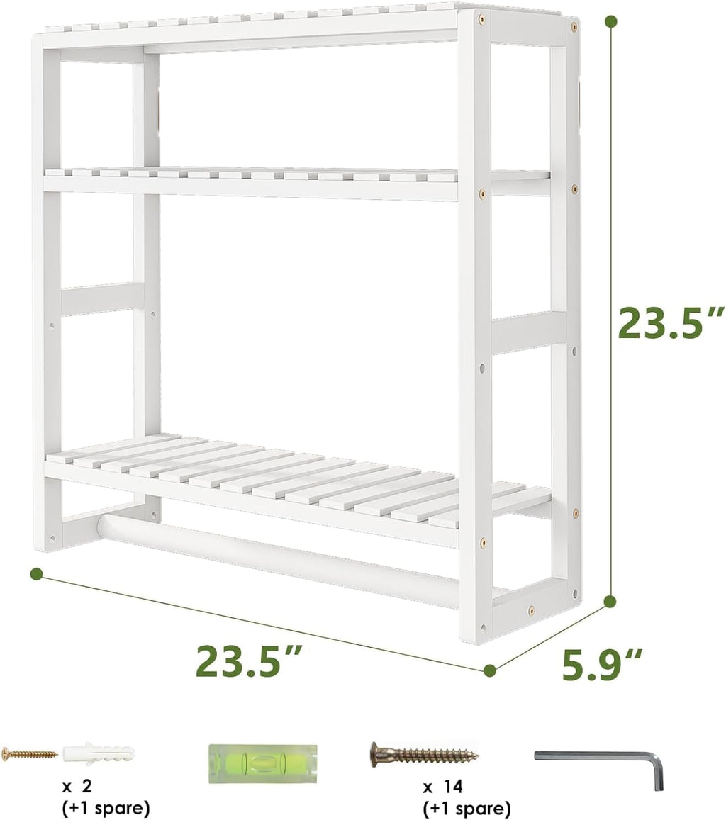 Galood Over The Toilet Storage Bathroom Shelves Wall Mounted 3 Tier White