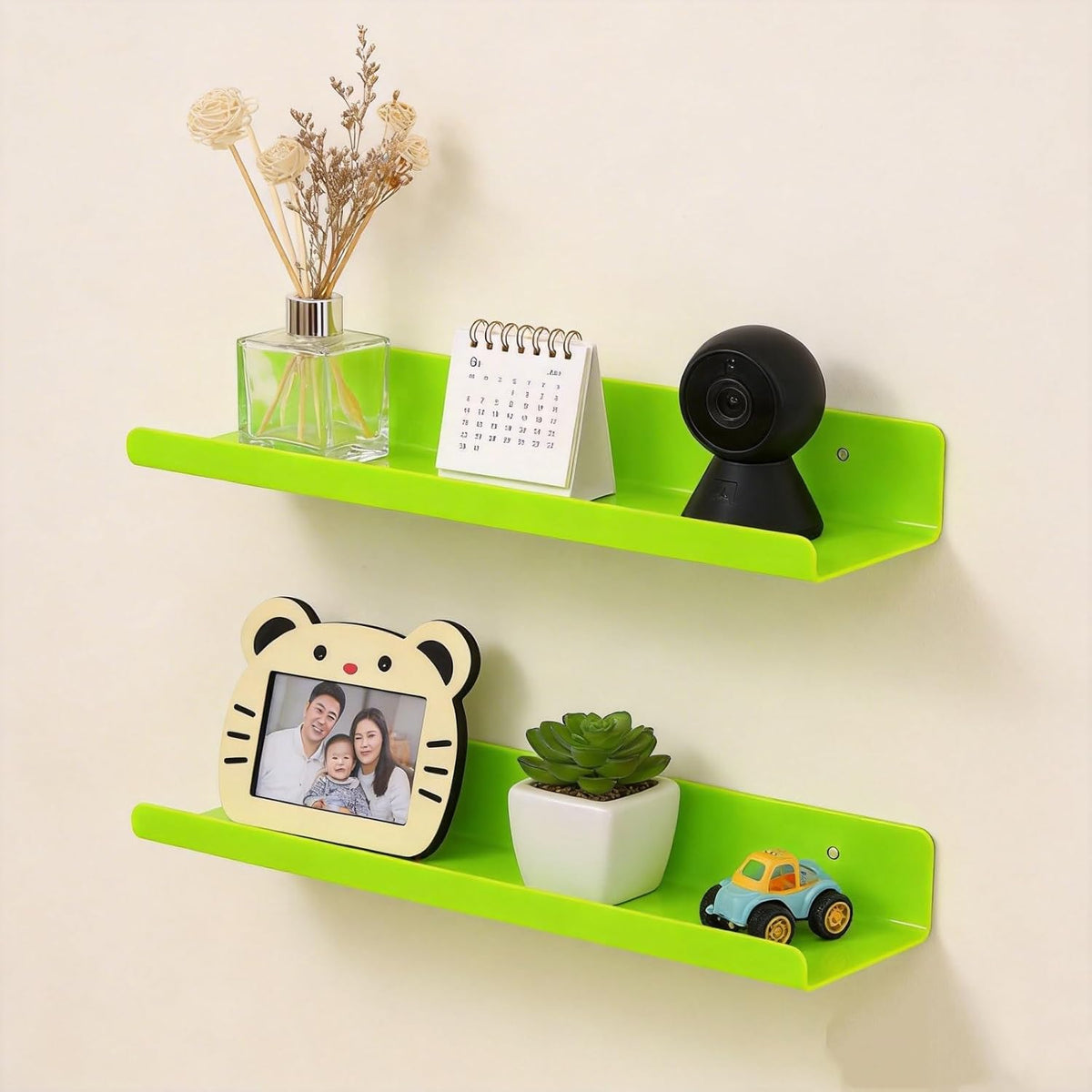 ROYALITA 2-Pack Acrylic Shelves Wall Mounted, 17 Inch Display Shelves