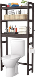 Homykic Over The Toilet Storage, 3-Tier Bamboo Bathroom Shelf, Espresso