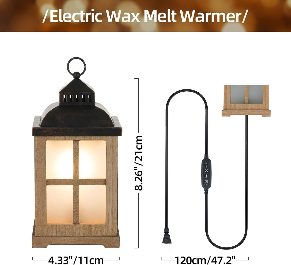 Wax Melt Warmer with Timer, Lantern Candle Warmer Farmhouse