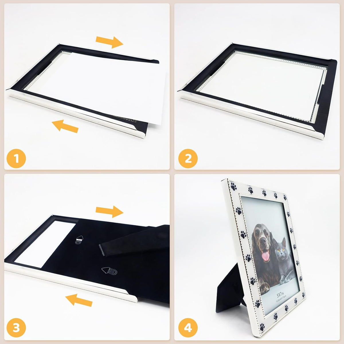 Dog Picture Frame - 5x7 Metal Cute Picture Frames,Pet Memorial Gifts for Dogs Perfect for Home Decor, Office Desk & Gifting to Pet Lovers