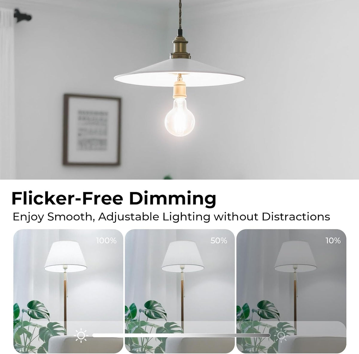 GvvooHome Dimmable E26 LED Bulb 6W, 60 watt Equivalent, A19 Clear Glass LED Light Bulb 5000K Daylight, Vintage LED Edison Bulbs for Ceiling Fan, 90+CRI, 600LM, 4 Pack