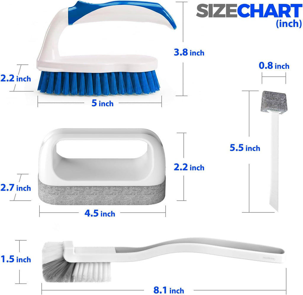 Holikme 7 Pack Cleaning Brush Scrub Brush Kitchen Brush for Floor,Blue