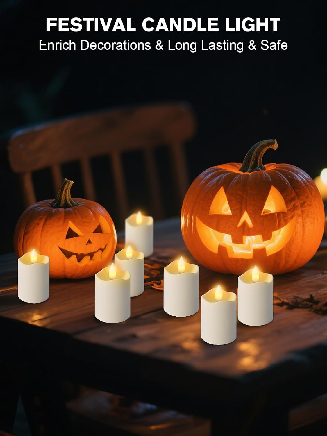 Rechargeable Flameless Tea Lights Candles with Remote Timer, 12 Pack 1.5" x 2.6" LED Candles with Charging Base, Flickering Battery‑Operated Tealights for Home, Wedding, Halloween & Christmas Decor