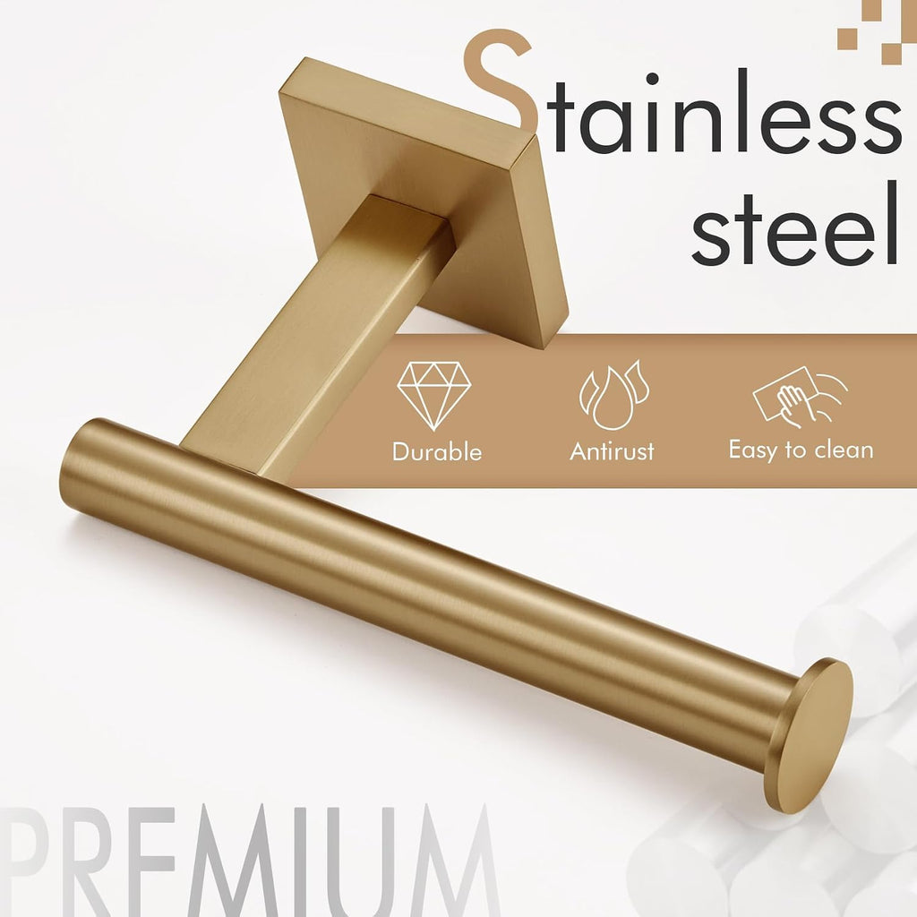 KOKOSIRI Toilet Paper Holder Toilet Roll Holders Hold Mega Rolls Kitchen Bathroom Tissue Paper Dispenser Champagne Bronze Stainless Steel, B2008CPG