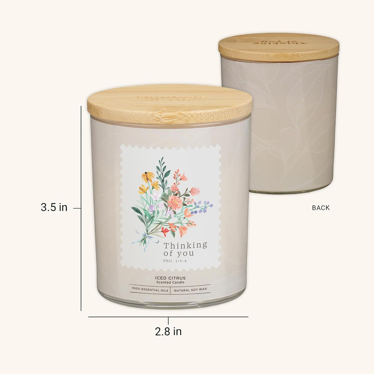 Christian Art Gifts Soy Wax Scented Candle: Thinking of You Sentiment
