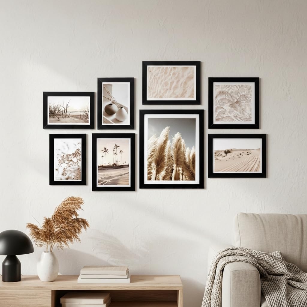ArtbyHannah Gallery Wall Frame Set, 8 Pack Black Picture Frames, Small