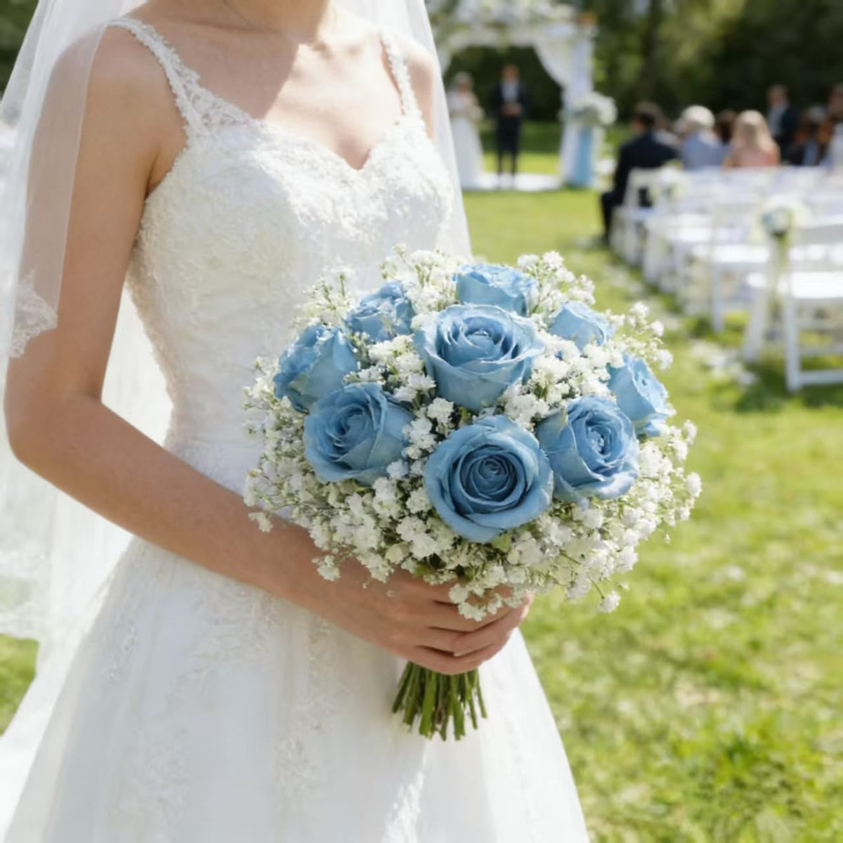 16 Realistic Artificial Roses (Rose-Flower-Blue)