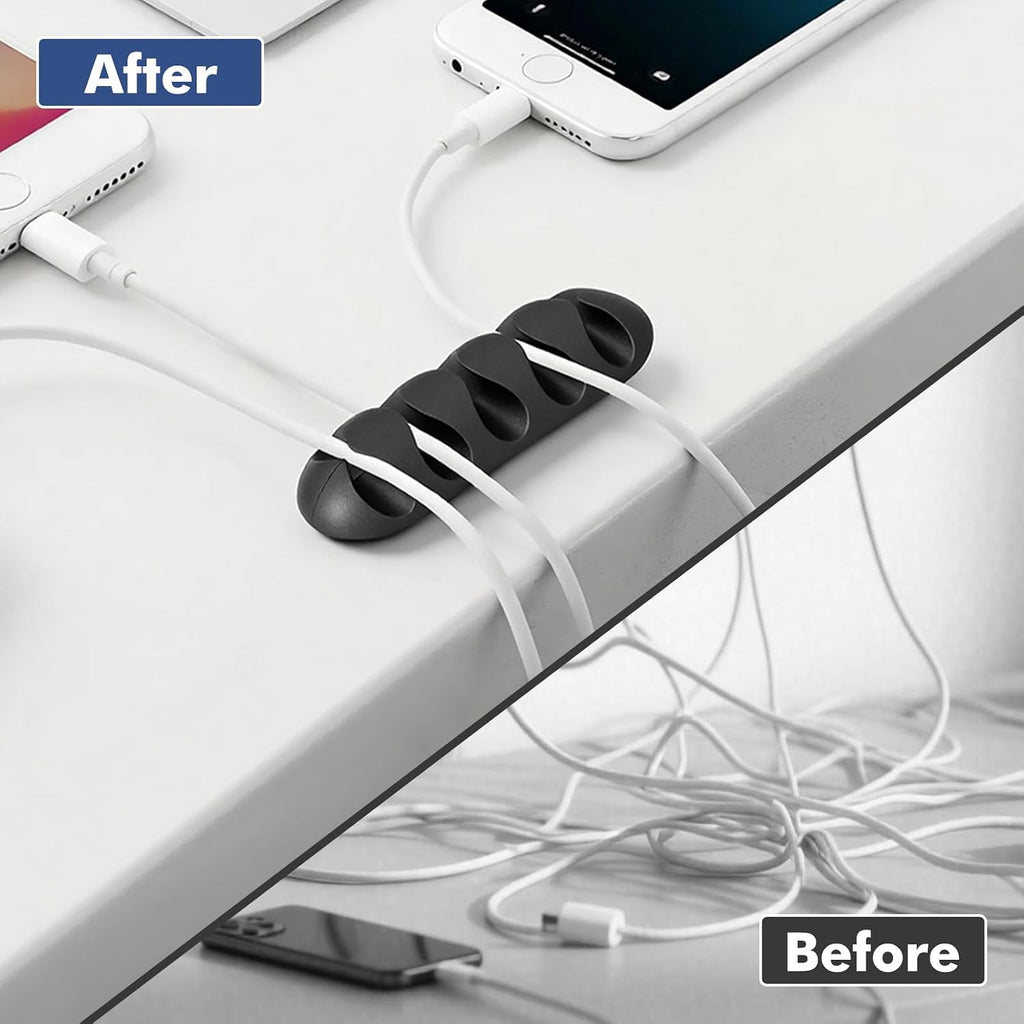 Flezoo 18PCS Black Adhesive Cable Clips Cord Organizer for Wire Management