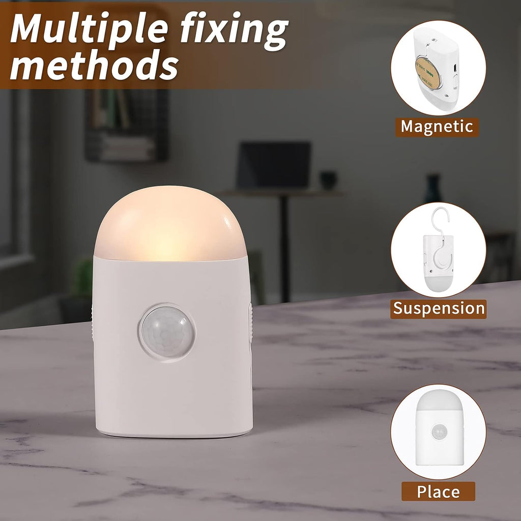 Motion Sensor LED Night Light,Warm White Dimmable Rechargeable Stick & Hook