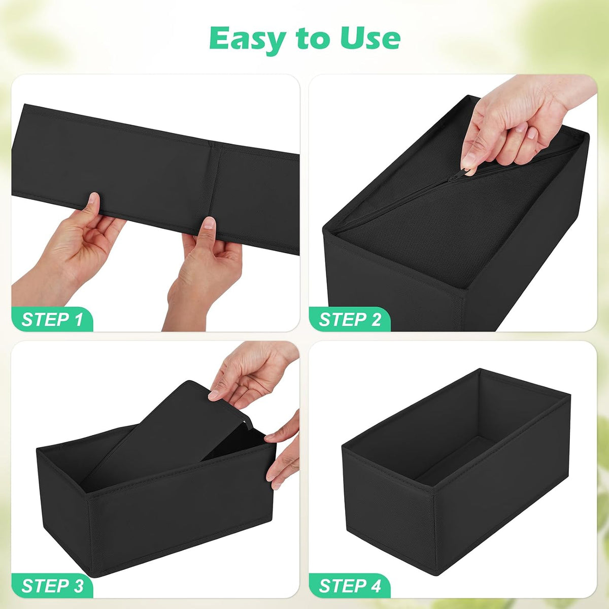 Drawer Clothing Organizer 16-Pack, Black Underwear Dividers