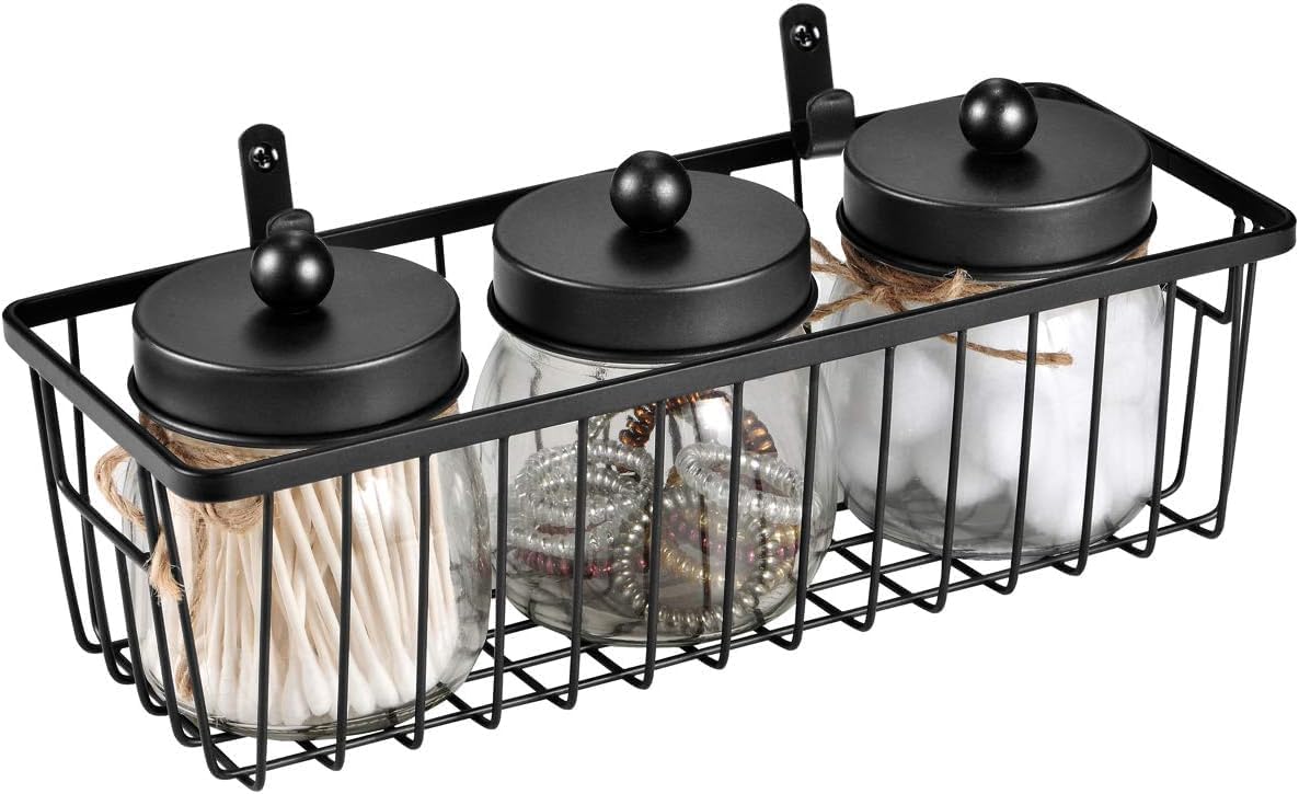 SheeChung Hanging Wall Wire Baskets, Portable Metal Wall Mount Basket