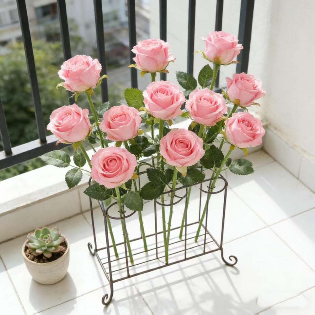 16 Realistic Artificial Roses (Rose-Flower-Pink)