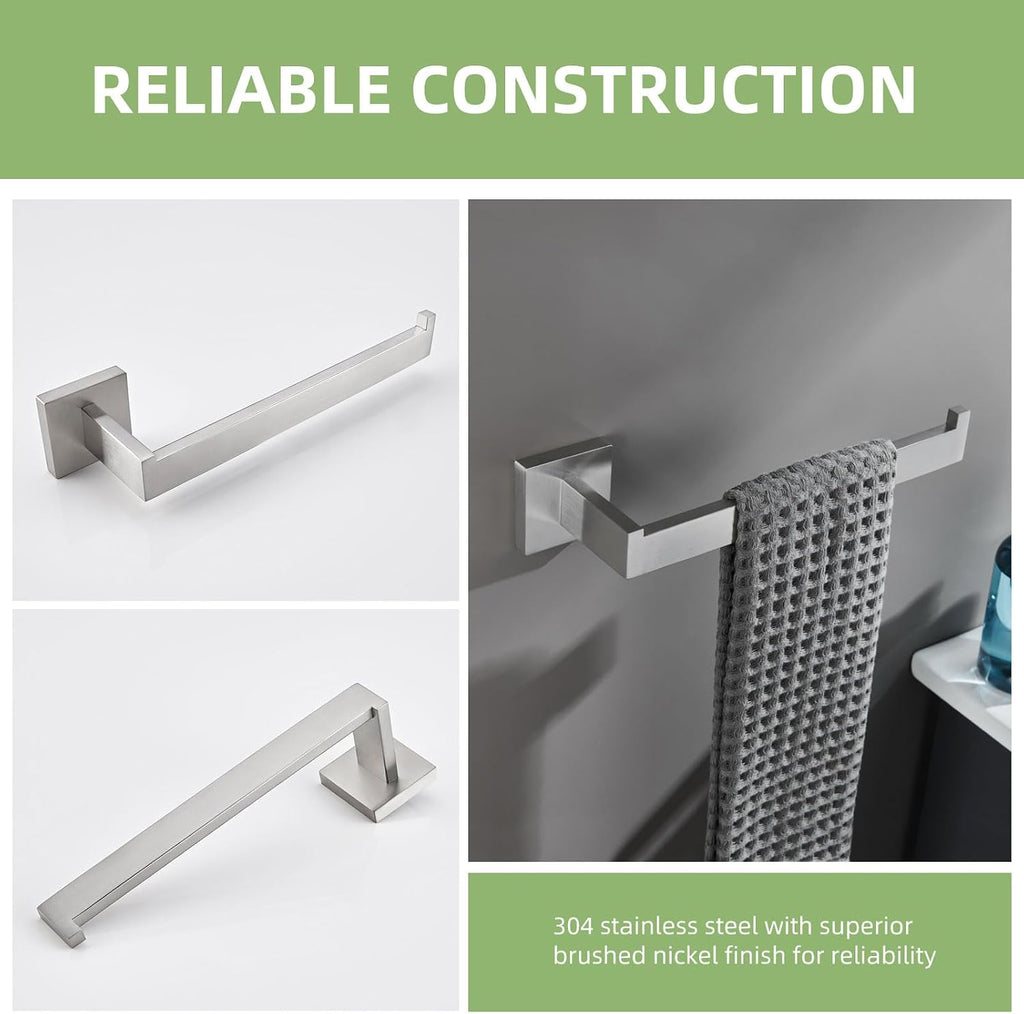 Angle Simple Hand Towel Holder Brushed Nickel, Bathroom Towel Bar 10.24"