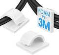 50Pcs Strong Adhesive Cable Clips, Dash cam Clips, car Wire Clips,Cord Organizer Cable Management,Cord Holder for Under Desk TV wall nightstand Office Home